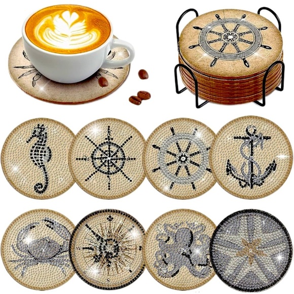 Other - 8 piece DIY Diamond Painting Coaster Set
